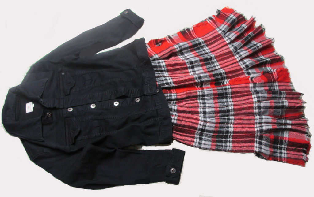 pleated skirt and jacket