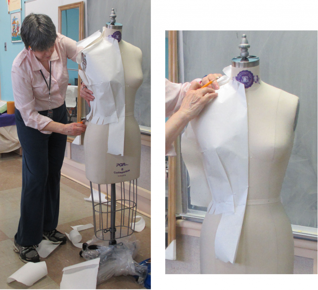 Draping a bodice on a dress form